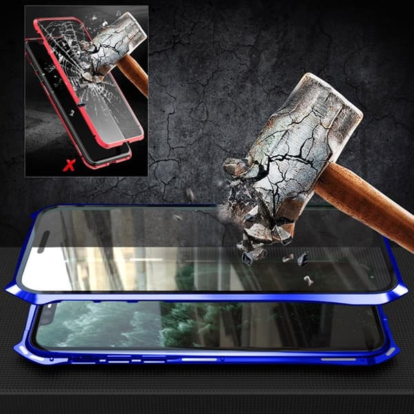 Luphie Bat iPhone 11 Pro Max Alu-støtfanger + Glass - Blå Blue