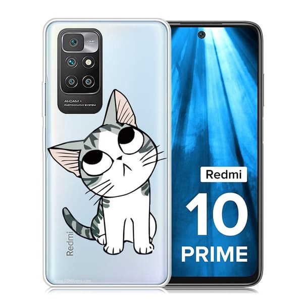Marble Xiaomi Redmi 10 Prime / Redmi 10 Etui - Søt Katt White