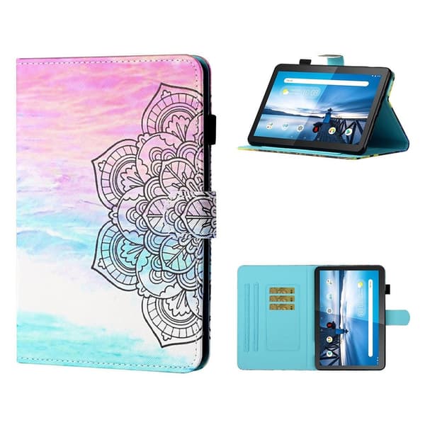 Lenovo Tab M10 kuvioitu nahkakotelo - Kukka Multicolor