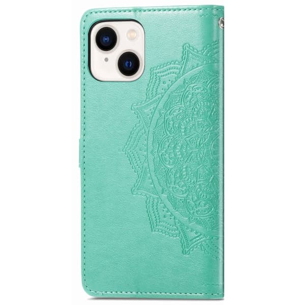 Mandala iPhone 14 Flippetui - Grønn Green