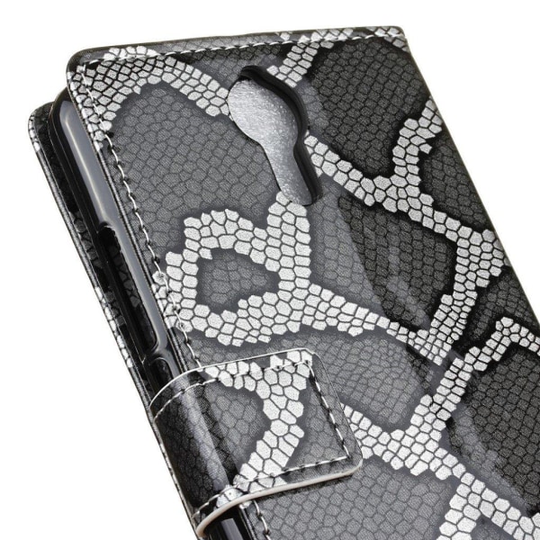 Acer Liquid Zest Plus læder-etui m. leopardmønster - Sølv Silver grey