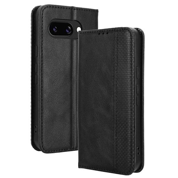 Bofink Vintage Google Pixel 9a nahkakotelo - Musta Black