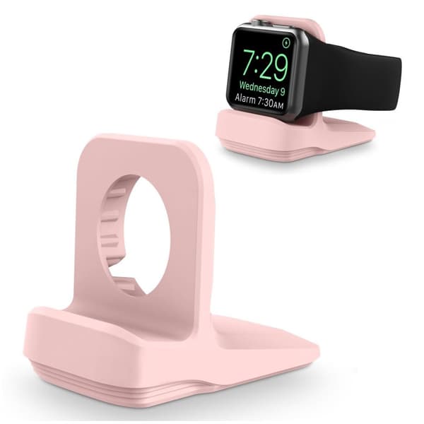 Baseholder i silikone til opladningsstation til Apple Watch - Lyserød Pink