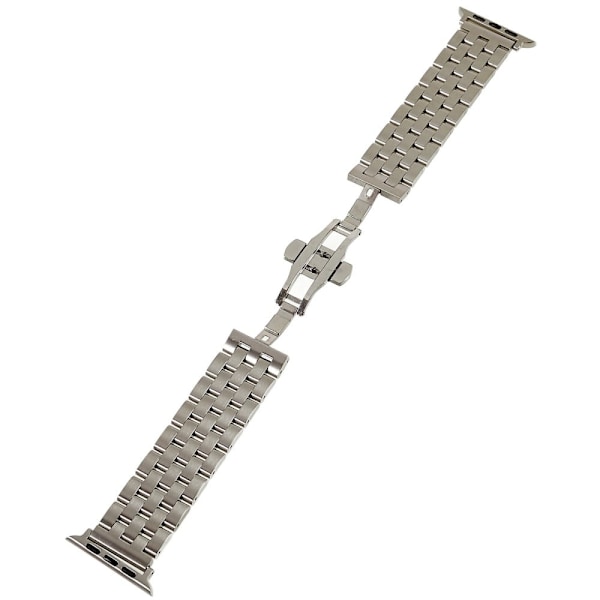 Apple Watch Series 8 (45mm) / Watch Ultra klockarmband i rostfritt stål med 5 pärlor - Silver Silvergrå