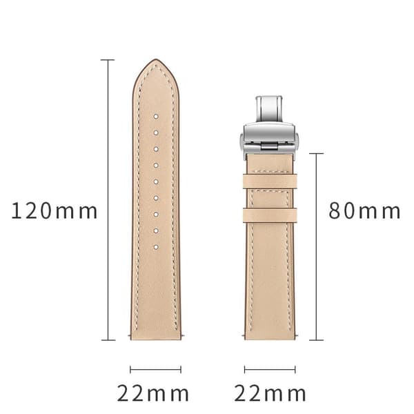Samsung Gear S3 / S3 Frontier ægte læder Urrem - Sølv / Beige Brown
