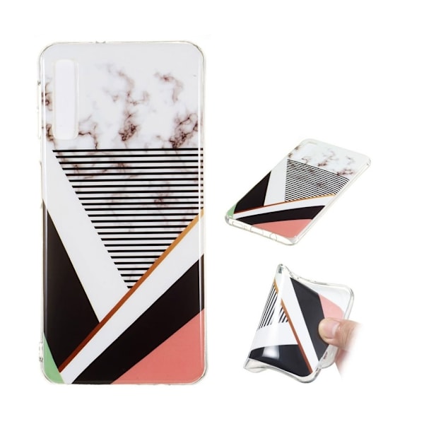 Samsung Galaxy A7 (2018) marmor mønster etui - stil G Multicolor