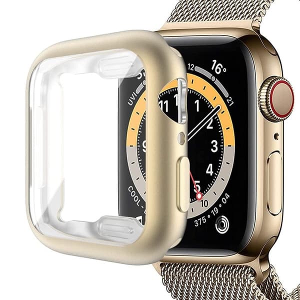 Apple Watch Series 3 / 2 / 1 38mm Case Electroplating flexible Watch Cover with Screen Protector - Gold Guld