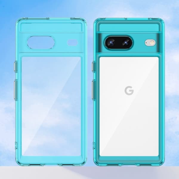 Google Pixel 7 älykäs akryylikansi - Läpinäkyvä Sininen Blue
