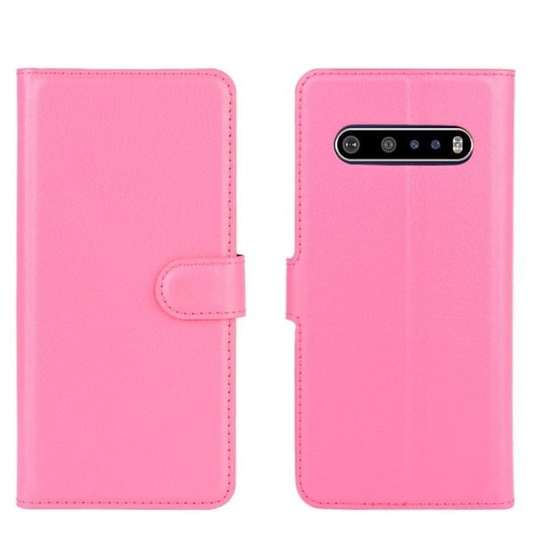 Classic LG V60 ThinQ 5G flip kuoret - Ruusu Pink