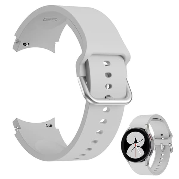Blød urrem i silikone til Samsung Galaxy Watch 4 enhed - Grå Silver grey