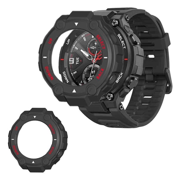 Amazfit T-Rex kompakt ramme - Hvit Skala / Røde Ord Black