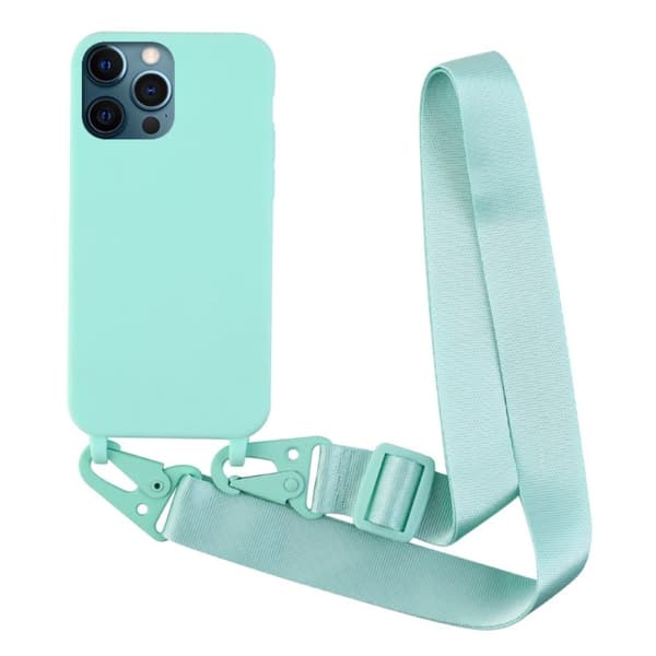 Tynt TPU-deksel med matt finish og justerbar stropp til iPhone 12 Pro Max - Lysegrønn Green