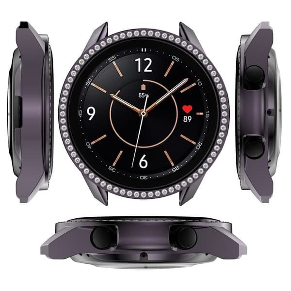 Glitterfodral i strass till Samsung Galaxy Watch 3 (45mm) - Grå Silvergrå