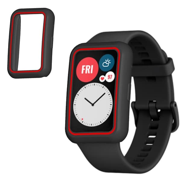 Huawei Watch Fit tofarvet ramme - Sort / Rød Red