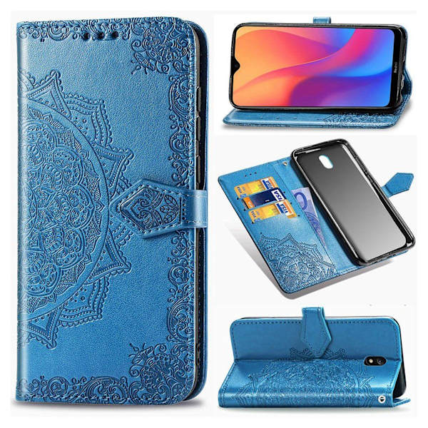 Mandala läder Xiaomi Redmi 8A fodral - Blå Blå