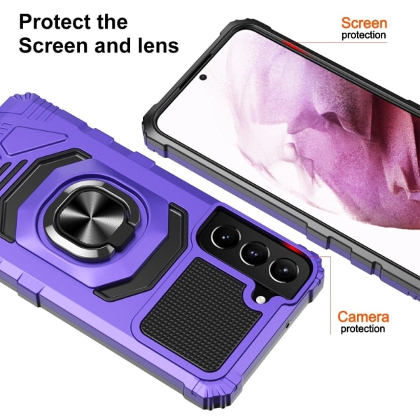 Slidstærkt cover i hård plast med blød inderside og kickstand til Samsung Galaxy S23 Plus - Lilla Purple