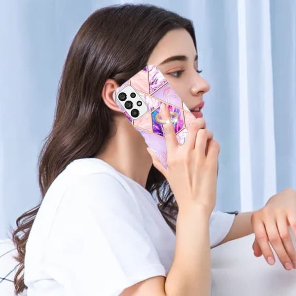 Marmormotiv Samsung Galaxy A13 4G skal - Ljust Lila Lila