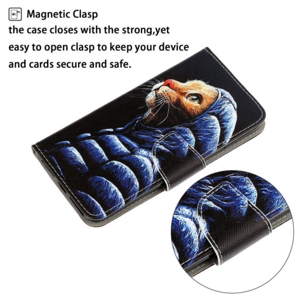 Wonderland iPhone 12 Pro Max flip case - Cat with Clothes Blue