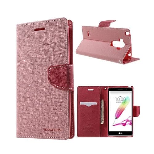 MERCURY Goospery LG G4 Stylus Lær Etui - Rosa Pink