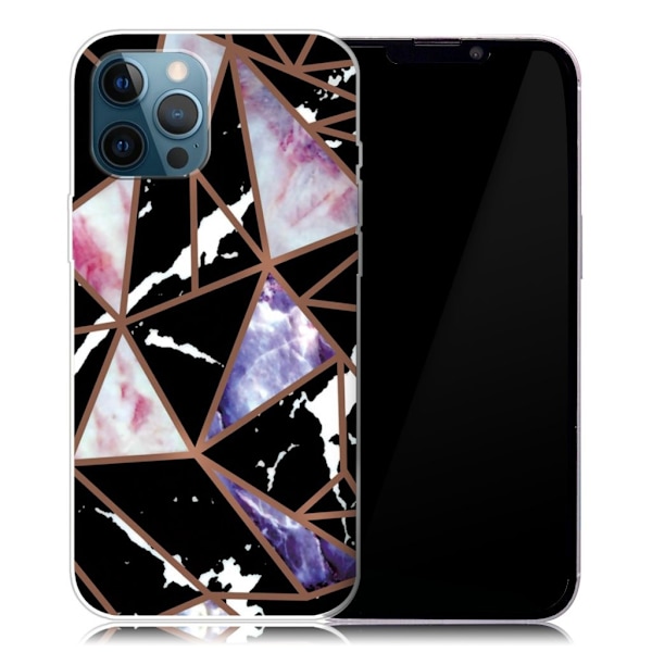 Marble iPhone 13 Pro Suojakotelo - Musta / Rose / Sininen Multicolor