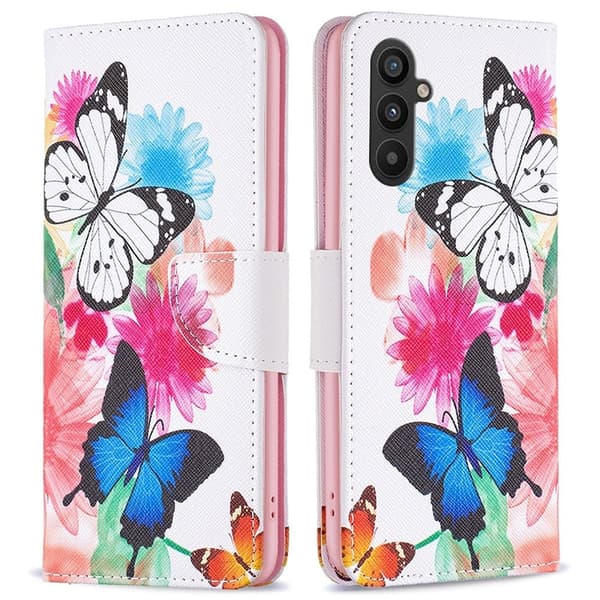 Wonderland Samsung Galaxy A34 5G Flip Etui - To Sommerfugle Multicolor
