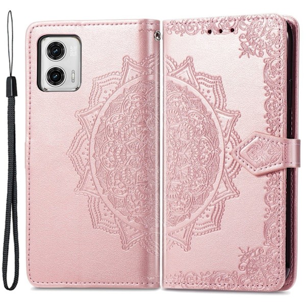 Mandala läder Motorola Moto G73 fodral - Rosa Rosa