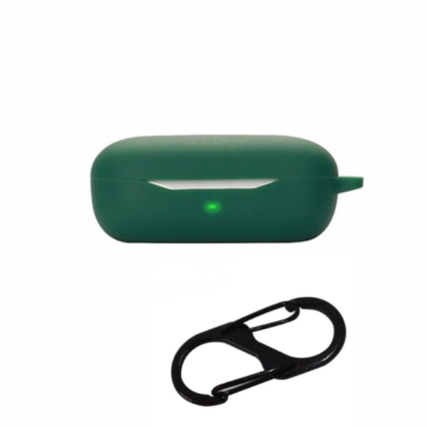 Huawei FreeBuds SE silicone case with buckle - Blackish Green Grön