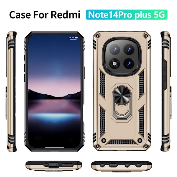 Bofink Combat Xiaomi Redmi Note 14 Pro Plus 5G skal - Guld Guld