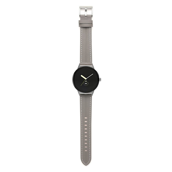 Klockarmband i äkta läder till Google Pixel Watch - Grå Silvergrå