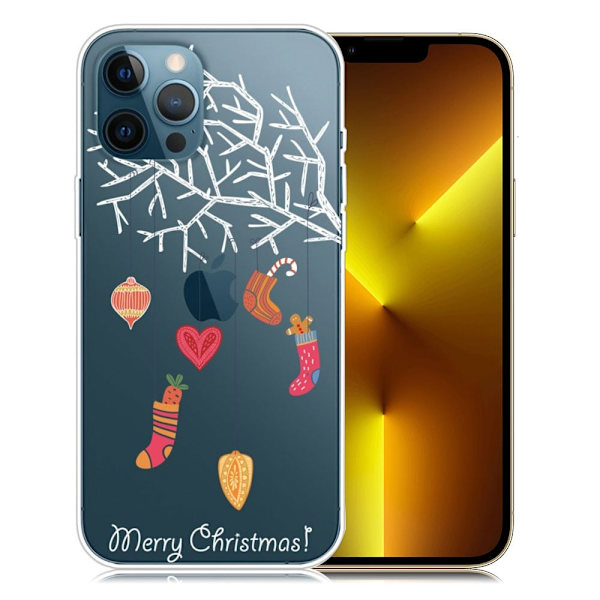 Julfodral till iPhone 13 Pro Max - Julgransprydnad multifärg