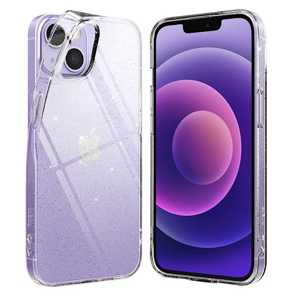 Glitter iPhone 13 Mini kotelot - Glitter Kirkas Transparent