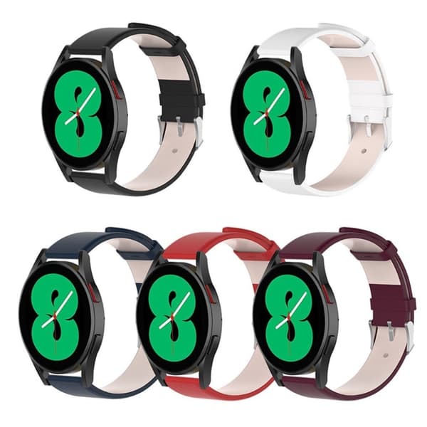 20mm aitoa nahkaa oleva ranneke Samsung-kelloon - Tummansininen Blue