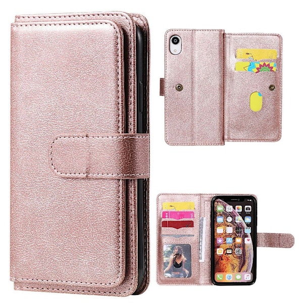 iPhone Xr fodral med 10 fickor - Rosa Rosa