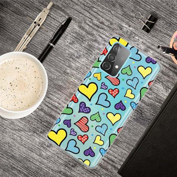 Deco Samsung Galaxy A72 5G etui - hjerter Multicolor