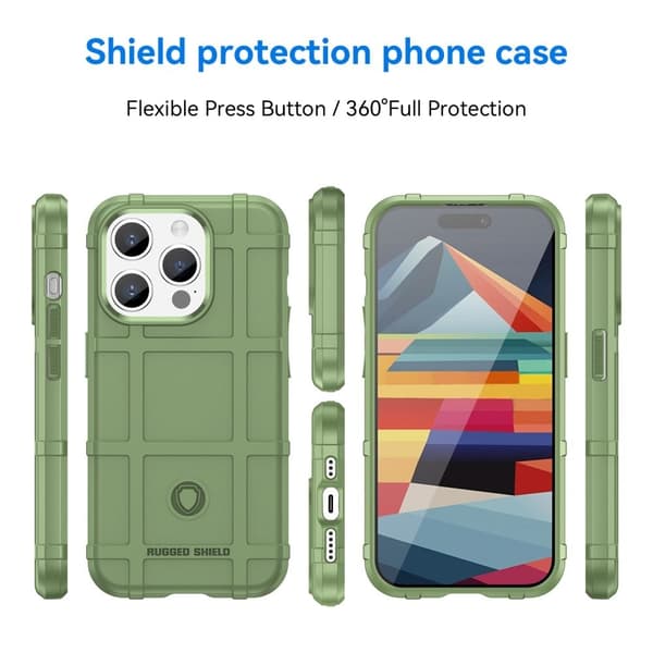 Rugged Shield Etui iPhone 15 Pro - Grønn Green