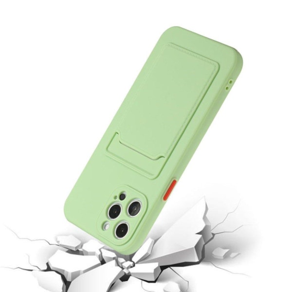 Card Holder Suojakuori For iPhone 12 / 12 Pro - Vaaleanvihreä Green