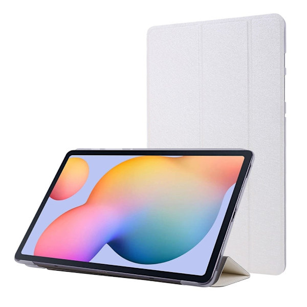 Tri-fold läderfodral för Samsung Galaxy Tab S8 - Vit Vit