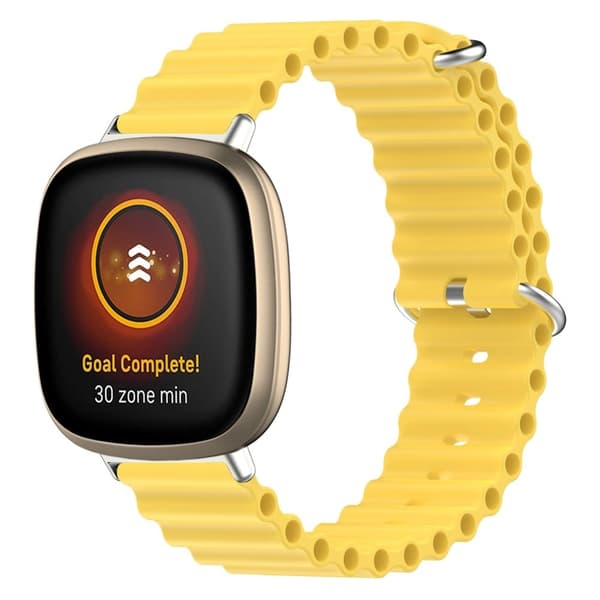 Fitbit Sense 2 / Versa 4 / 3 klokkerem i havbåndstil - Gul Yellow