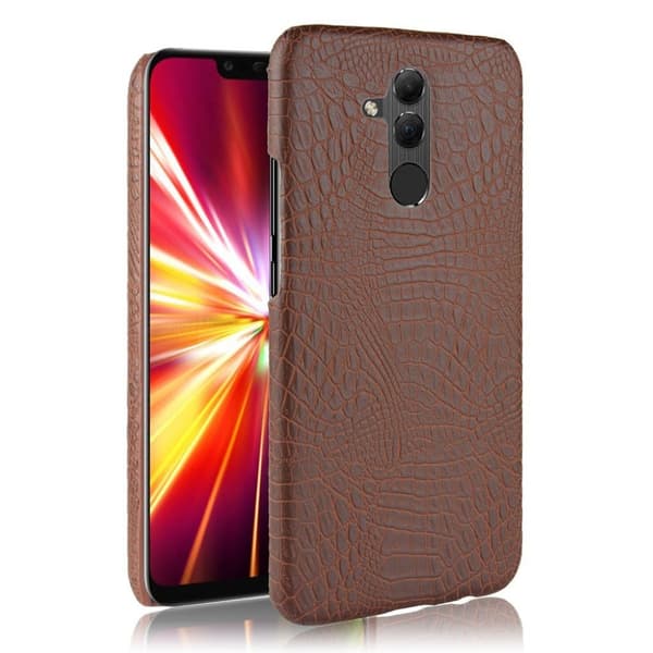 Huawei Mate 20 Lite mobiletui i kunstlæder med krokodille tekstur - Brun Brown