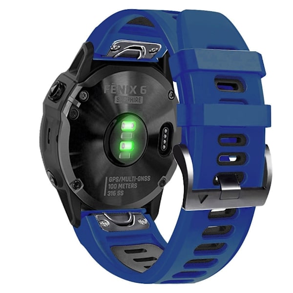26 mm silikonerem til Garmin- og Coros-ure - Midnatsblå / Sort Blue