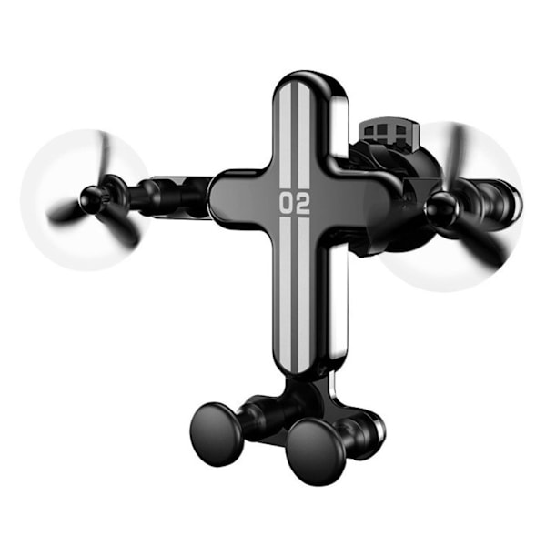Universalholder til bilmontering + mini-ventilator - Sort Black