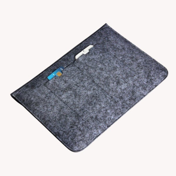 Macbook Pro 15.4 tum laptopväska kardborre filt - Svart Silvergrå