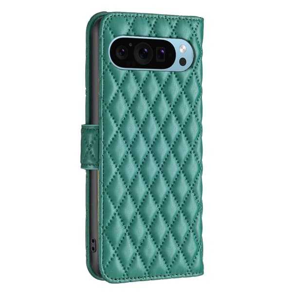 Rombemønster, matt flip-deksel for Google Pixel 9 Pro XL - Grønn Green