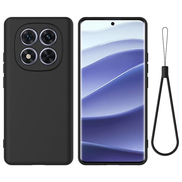 Matt flytende silikondeksel for Xiaomi Redmi Note 14 Pro Plus 5G - Svart Black