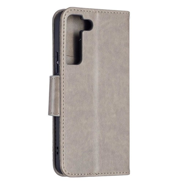 Butterfly Samsung Galaxy S22 Flip Etui - Grå Silver grey