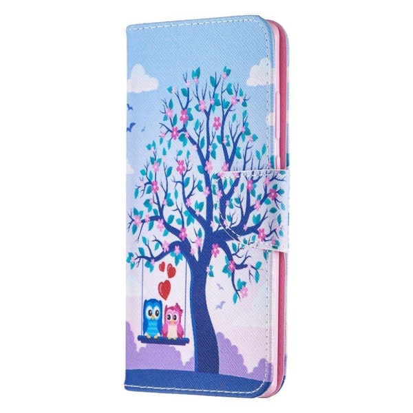 Wonderland Samsung Galaxy Note 20 Flip Etui - Træ og Ugler Multicolor