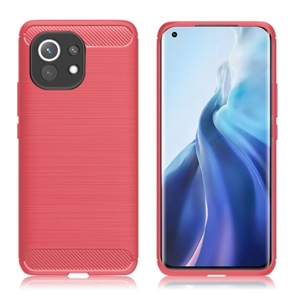 Carbon Flex case - Xiaomi Mi 11 - Rød Red