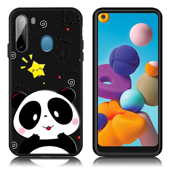 Imagine Samsung Galaxy A21 kuoret - Panda Multicolor