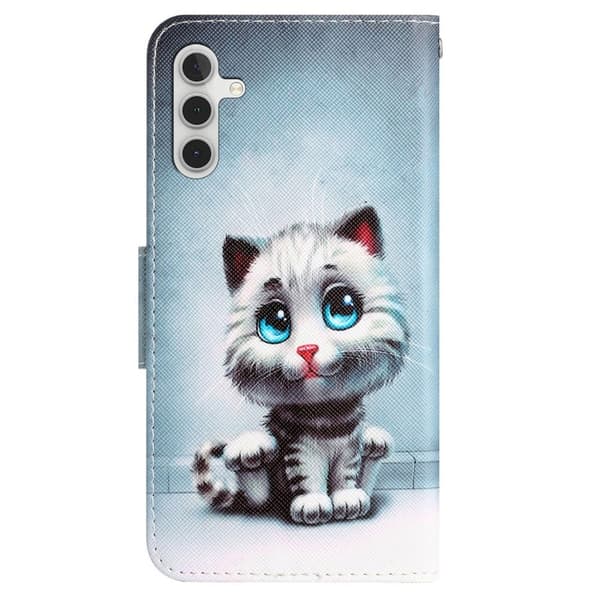Wonderland Samsung Galaxy A54 Flippetui - Blåe Øyne Katt Blue