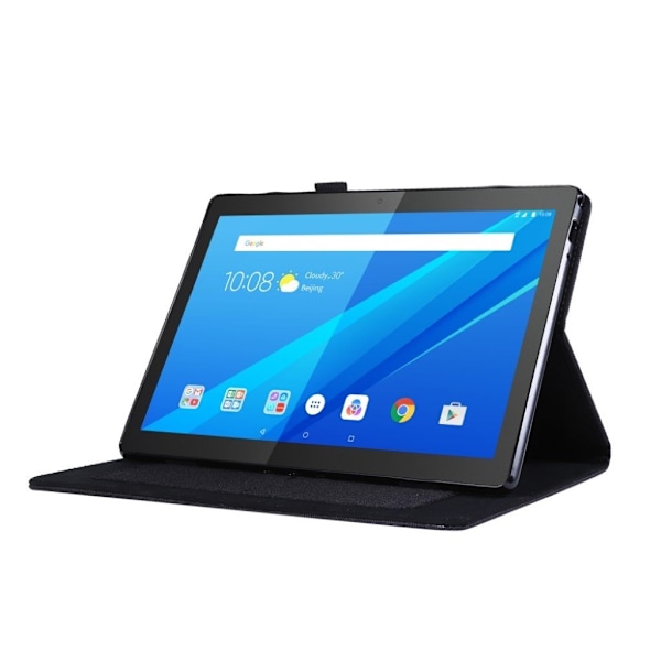 Lenovo Tab P10 enkelt flipomslag i stoflæder - Sort Black
